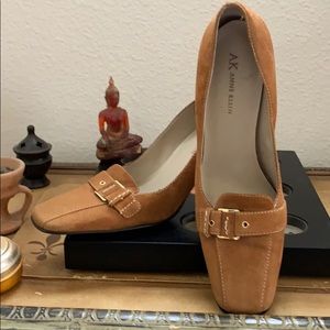 Anne Klein leather suede heels